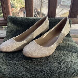 Dream Pairs Women's Glitter Heels in Silver and Gold